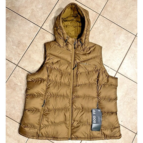 Eddie Bauer Jackets & Blazers - Eddie Bauer Vest womens 2X Brown first ascent Goose down 800FP Hooded hiking
